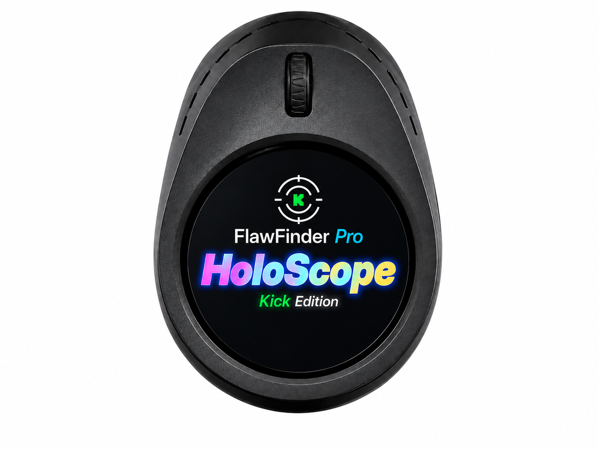 FlawFinder Pro - Viseur 2,8” Caméra d'inspection de cartes TCG et de sport avec éclairage LED et UV